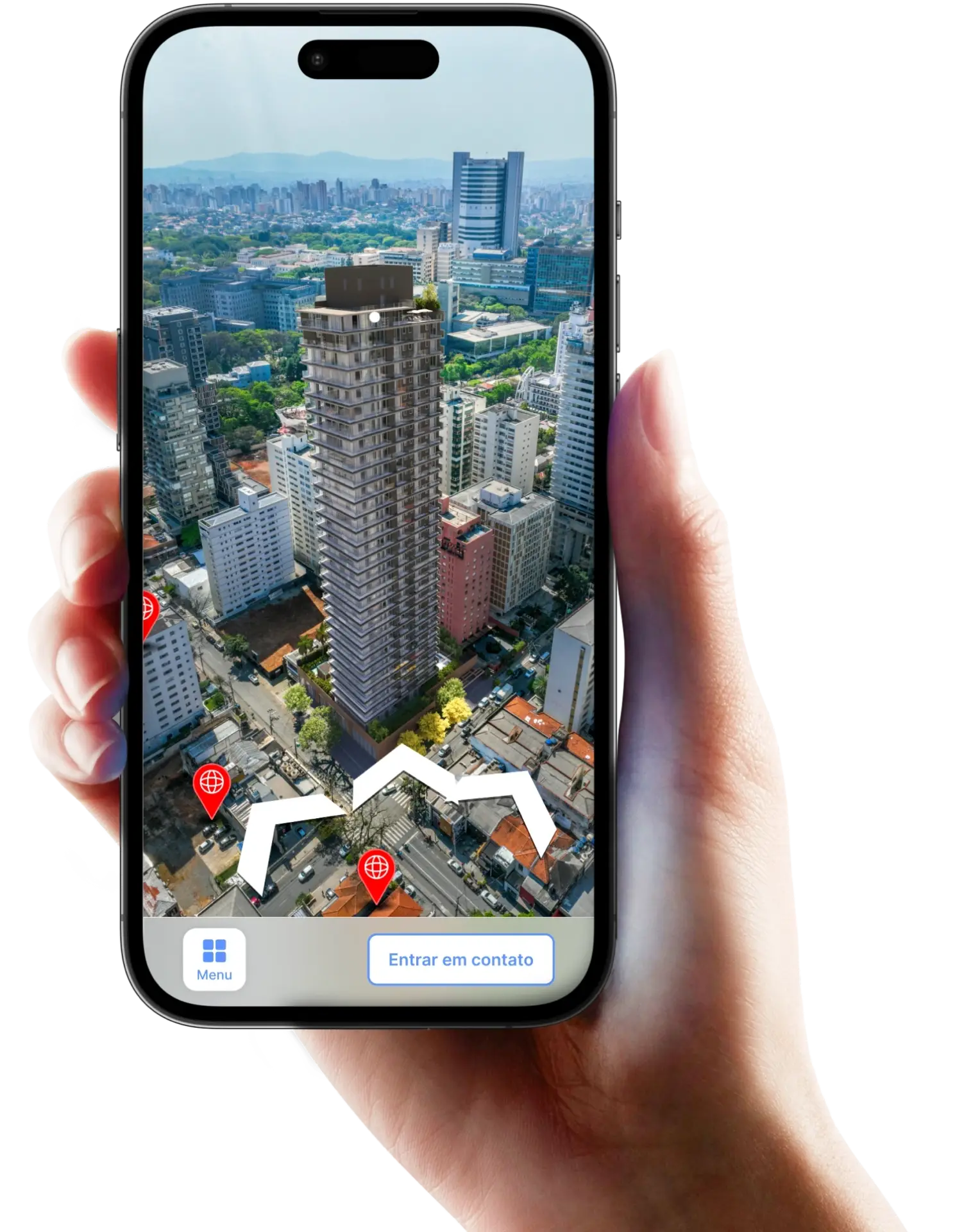 VistaHub apresentada em um smartphone